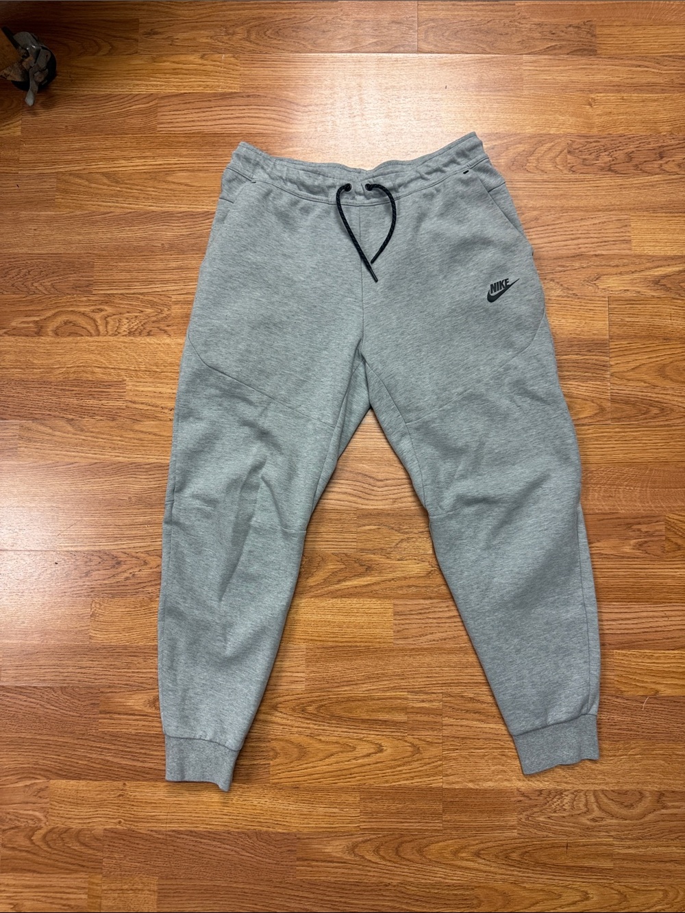 Nike Light Gray Jogger Sweatpants with Black Drawstring